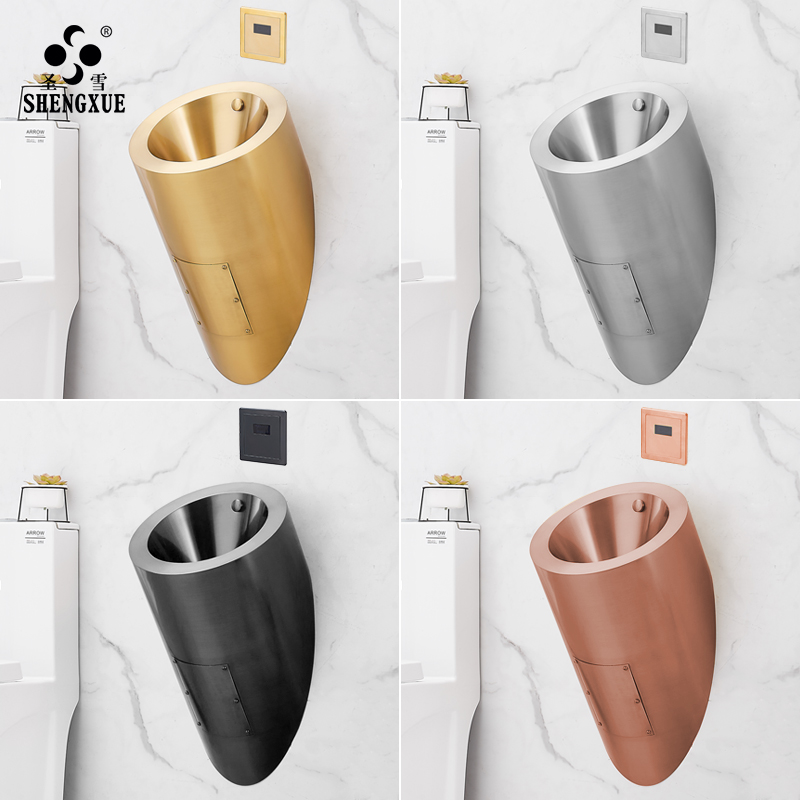 圣雪0不锈钢小便斗酒吧KTV会所公共卫生间小便器挂墙式感应尿斗