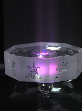 水晶玻璃工艺品水晶发光底座透明酒吧柜台摆件佛像灯座舍利塔底座