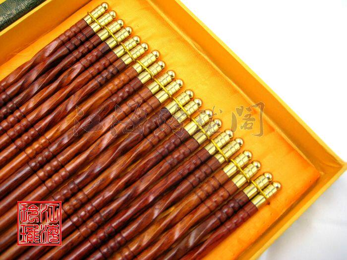 红木筷子酸枝木礼品实木筷子家用送礼实惠 环保耐用礼盒装