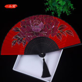 中国风女式 扇子丝绸手工古风折扇汉服旗袍复古随身便携舞蹈仙鹤小