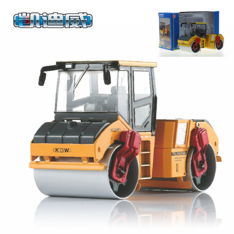 凯迪威合金1:金属钢轮压路机轮压路车小汽车儿童摆件车