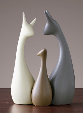 北欧简约创意陶瓷摆件装饰品酒柜玄关柜电视柜书柜客厅摆件工艺品