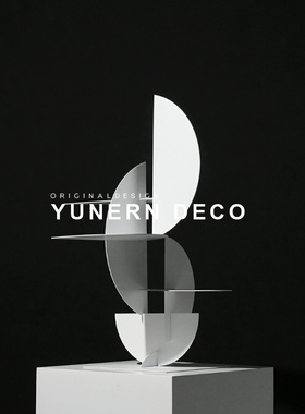 简约现代金属抽象几何摆件酒店玄关售楼处展厅样板房间软装饰品