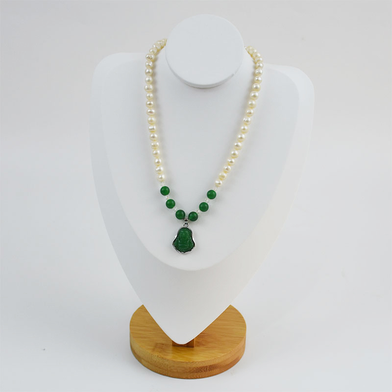 竹木人像项链展示架手链陈列托架毛衣链吊坠架子橱窗收纳首饰道具