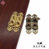 仿古拉手中式 纯铜直条把手柜门拉手招财进宝铜拉手五金家具铜配件