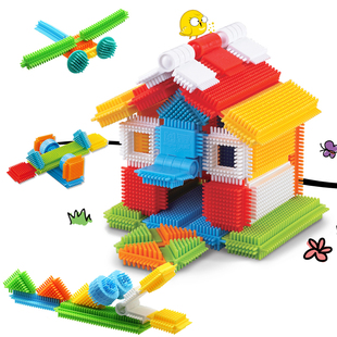 软体鬃毛积木儿童拼装拼插刺刺大颗粒男女孩宝宝玩具益智3-6岁