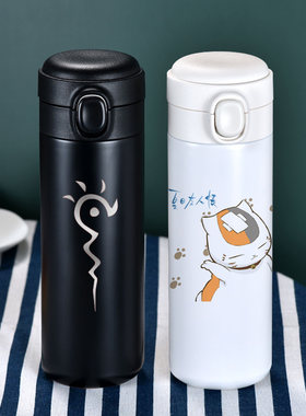 夏目友人帐不锈钢保温杯 猫老师水杯 动漫二N次元杯子茶杯生日礼