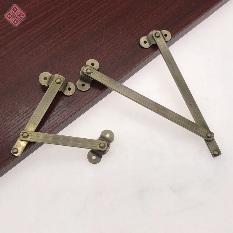 中式仿古樟木箱铜配件五金木箱子支架支撑杆箱撑拉杆机剪老式纯铜
