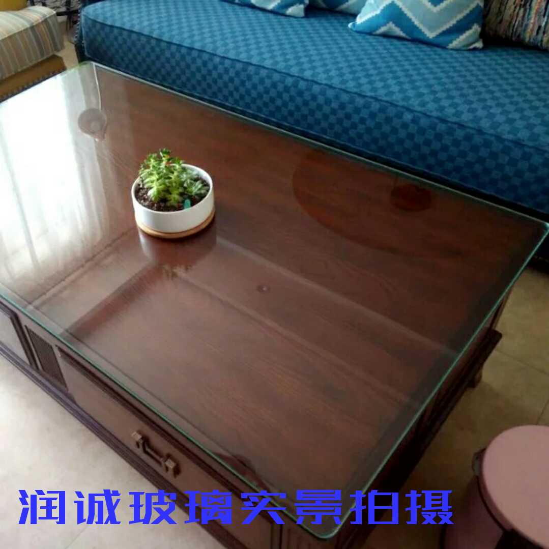 钢化玻璃台面定制耐高温钢化玻璃圆桌面红木家具茶几玻璃