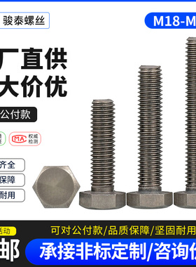 M18M20 钛外六角螺丝TA2纯钛六角头螺栓加长螺丝钉*x30x35x40x150