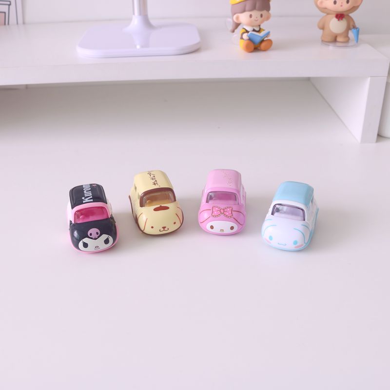 卡通迷你美乐蒂库洛米玉桂狗少女心小车模型玩具生日礼物汽车摆件