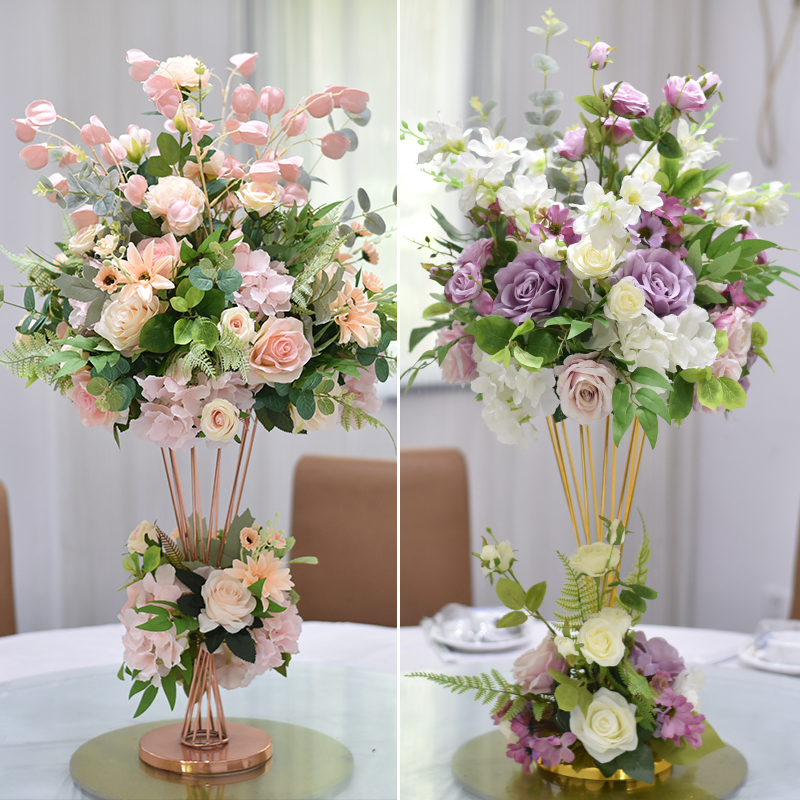 婚庆仿真花器道具铁艺桌花婚礼装饰路引商场橱窗迎宾酒吧KTV摆件