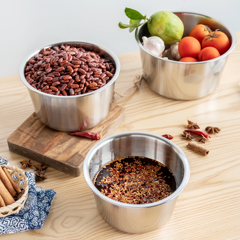 实用性强 多尺寸叠加好收纳 304不锈钢打蛋盆面碗汤碗1T4/16/18cm