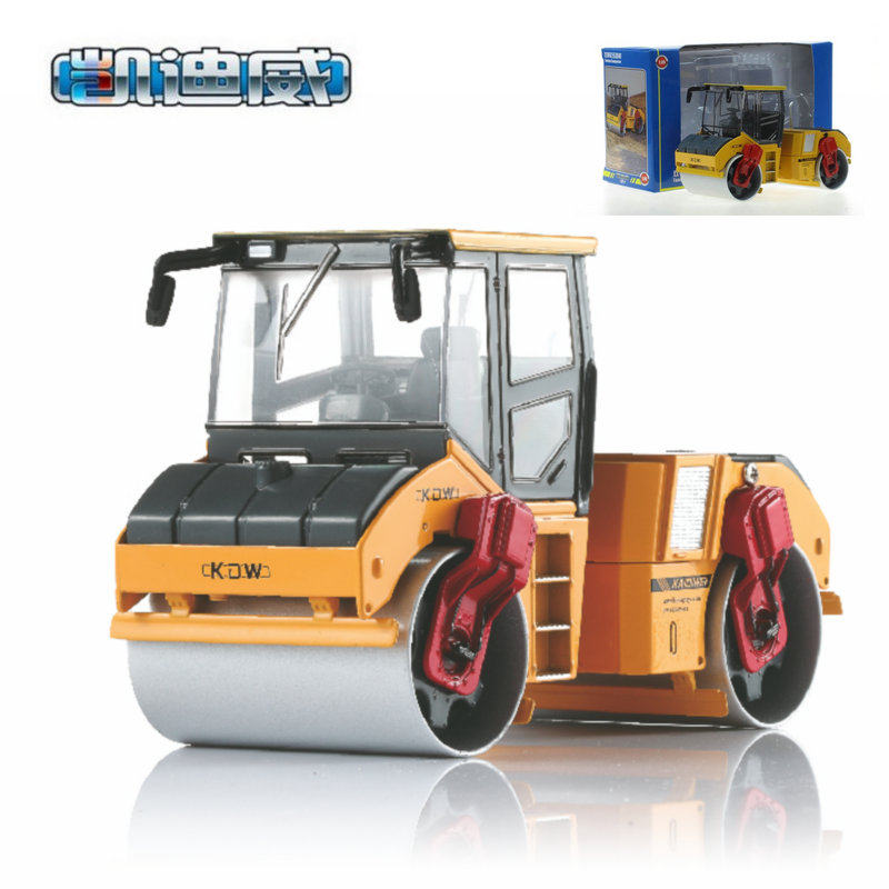 凯迪威合金1:35金属双钢轮压路机双轮压路车小汽车儿童摆件玩具车