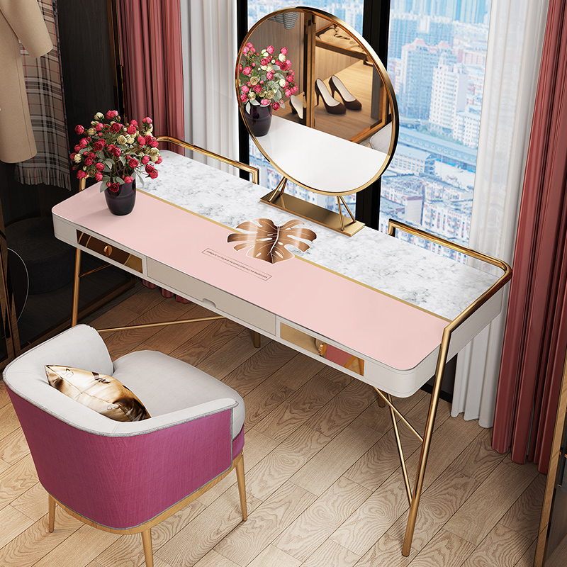 化妆台桌面垫ins梳妆台美甲桌布软pv油免洗餐桌垫