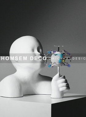 简约现代树脂宝宝人物雕塑摆件y软装饰品家居样板间客厅玄关柜摆