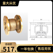 带法兰孔 DN40 100 埃美柯428黄铜法兰消声静音止回阀