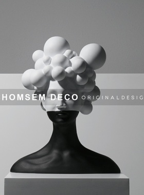 现代轻奢创意艺术神n秘女人物雕塑摆件样板房间售楼处展厅酒店摆