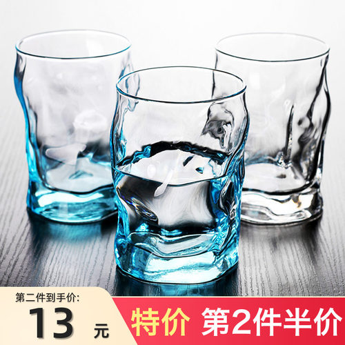 进口Bormioli创意彩色透明玻璃杯家用耐热喝茶杯子果汁杯冷饮杯具