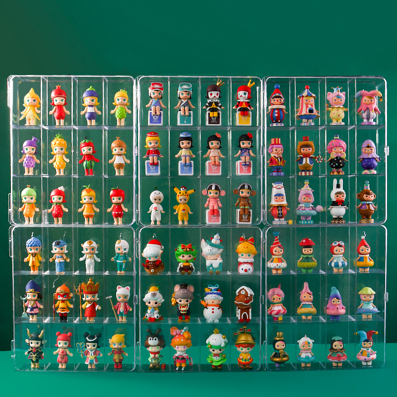 popmart泡泡玛特展示盒亚克力molly的一天挂墙盲盒收纳手办收纳盒