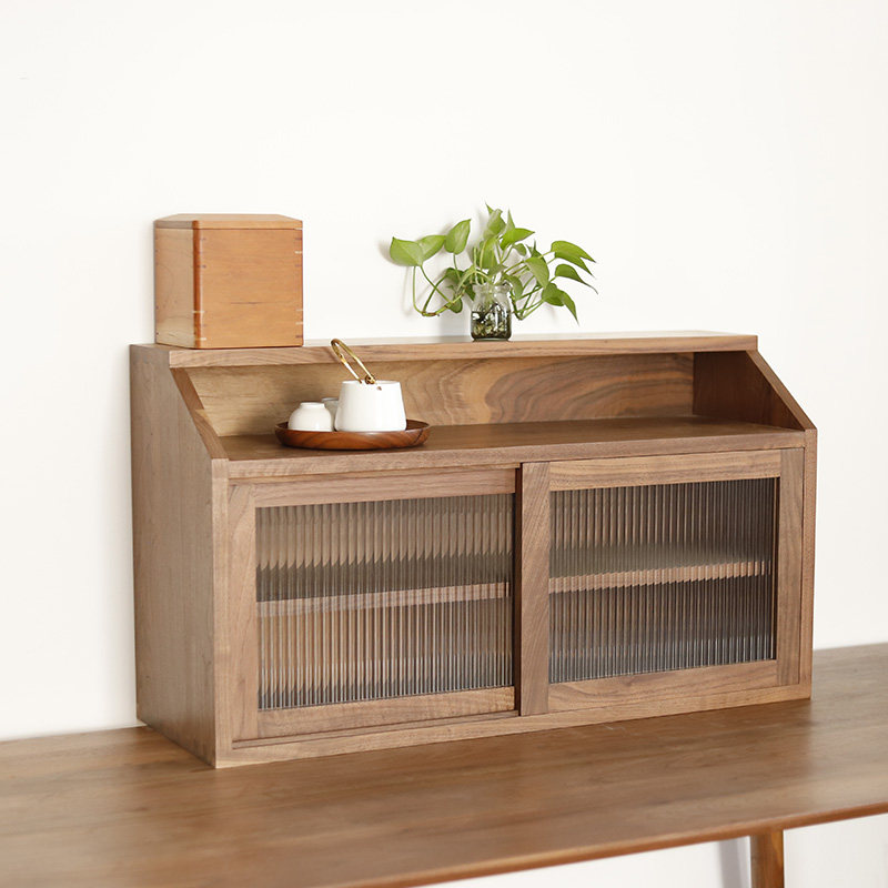 实木小柜子碗柜桌面台面小型欧式餐边柜茶具N水杯子厨房收纳小橱