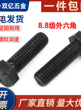8.8级外六角螺丝16mm螺栓外六方高强度加硬M18M20厘M22个大外六方