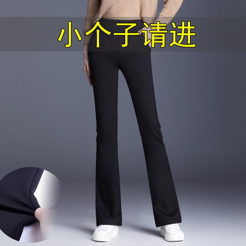 155小个子微喇叭裤女春夏职业透气高腰弹力显高西裤面料直筒裤150