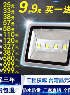 LED投光灯100W户外室外灯泛光灯防水广告灯20W30W50W400W投射灯瓦