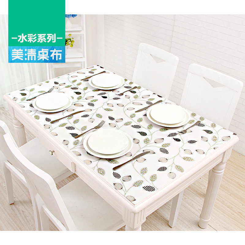 PVC桌布防h水防烫防油加厚塑料台布田园风茶几餐桌垫印花软玻璃
