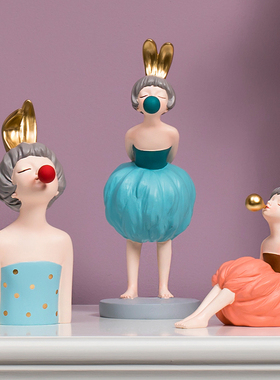 泡泡女孩可爱少女心o小摆件北欧轻奢女生公主房装饰品新婚生日礼