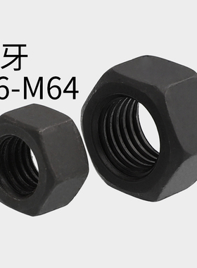 10.9级黑色左旋六角螺母反丝反扣非标M6M8M10M12M16M20M24M30-M64