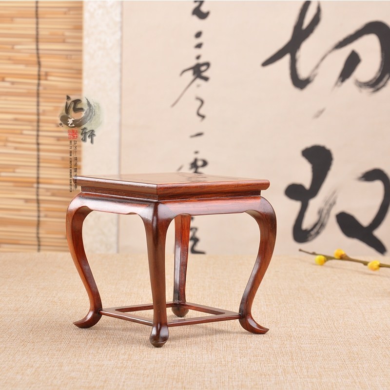 红木大红酸枝新中式弯脚微方几茶壶香炉底座文玩摆件花瓶盆景托架,家居饰品,木雕,淘宝优惠券,粉丝福利购,淘宝优惠卷