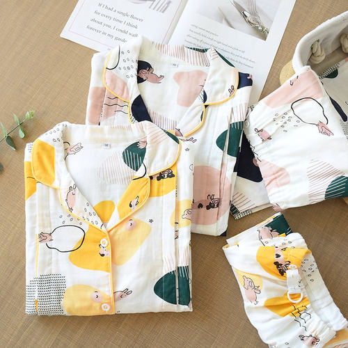 月子服纯棉纱布产后哺乳孕妇睡衣女春秋冬季怀孕期产妇喂奶衣套装