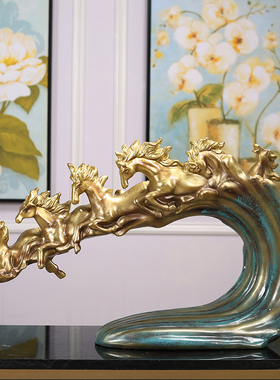 现代简约轻奢马摆件 办公室办公桌书柜马到成功工艺品艺术装饰品