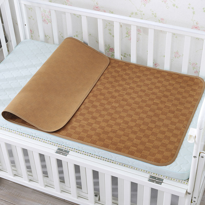 夏季儿童凉席幼儿园专用午睡冰丝藤席新生婴儿小床宝宝草席子定做