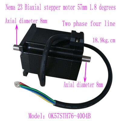 Nema 23 Biaxial stepper motor 57mm1.8degrees 57双轴步进电机