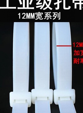 尼龙大号塑料卡扣12*300500束线带黑色固线器绑线一拉得强力扎带