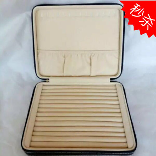 高档皮质珠宝手镯箱双开玉器翡翠手镯戒指吊坠盒玉镯子展示收纳盒