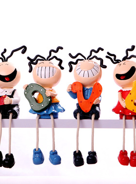 love三毛吊脚娃娃树脂工艺品摆件客厅搁板卡通人物小装Z饰品摆设