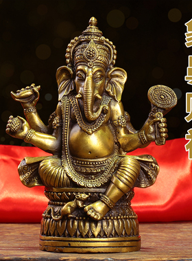 纯铜象鼻财神 象神摆p件 天目象 泰式家居桌面车载装饰招财摆件