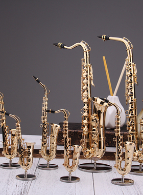 迷你萨克斯模型娃娃管乐金v属摆件生日礼物办公室手工法式客厅摆