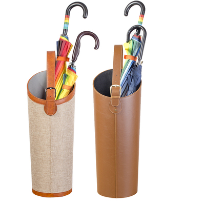 皮革伞桶椭圆 雨伞旱伞球拍门口收纳桶 酒店家用伞架X欧式 插花筒