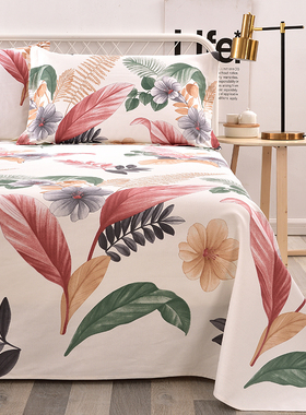 宽幅加厚活性帆布款 纯r棉老粗布床单三件套宿舍全棉榻榻米 可定