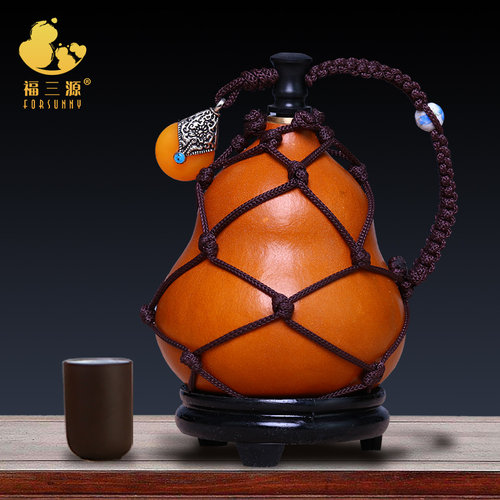 天然酒葫芦f酒壶装酒装水天然仿古开口便携水杯随身挂件把玩葫芦