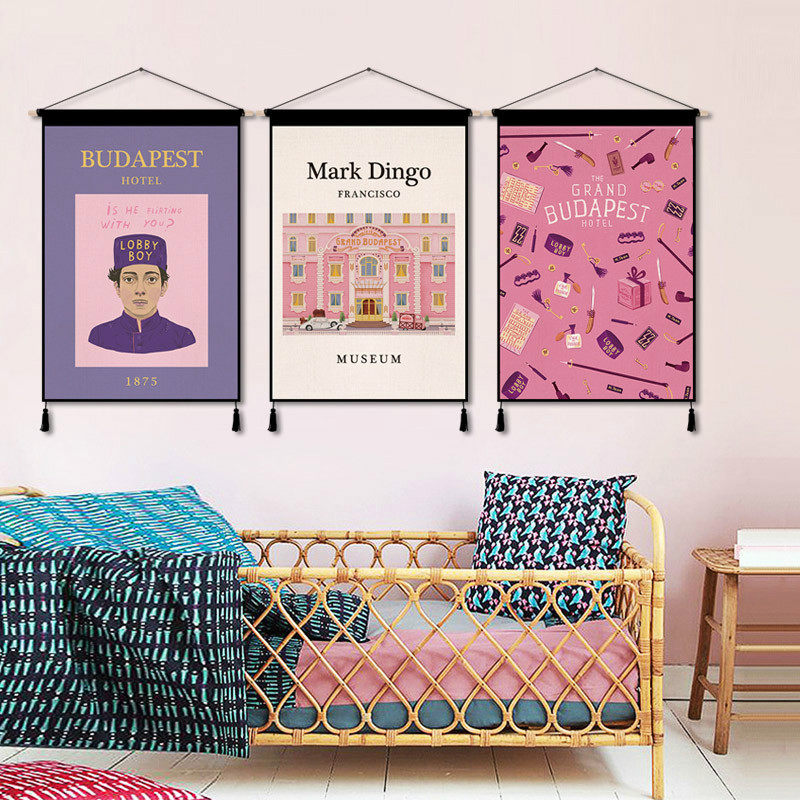 定制电影布达佩斯大饭店ins挂布客厅背景墙挂毯卧室电表箱装饰布,居家布艺,挂毯/壁毯,淘宝优惠券,粉丝福利购,淘宝优惠卷