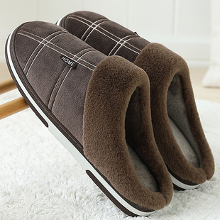 棉拖鞋男冬季49大50码51厚底室内保暖防滑家居家用包跟情侣拖鞋女