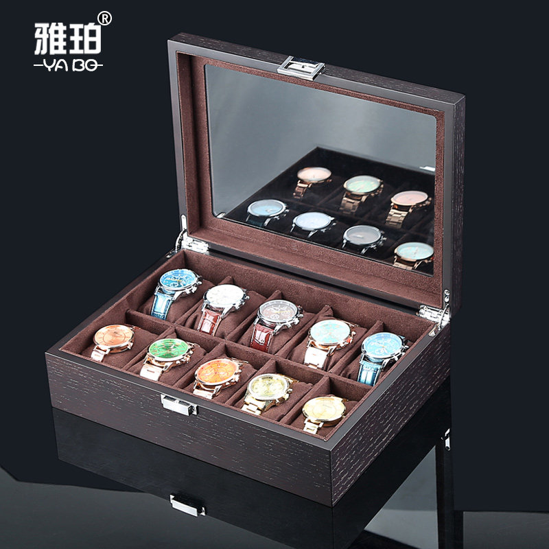 手表盒收纳盒木质首饰盒简约手表箱收藏盒手串手链展示家用收集盒