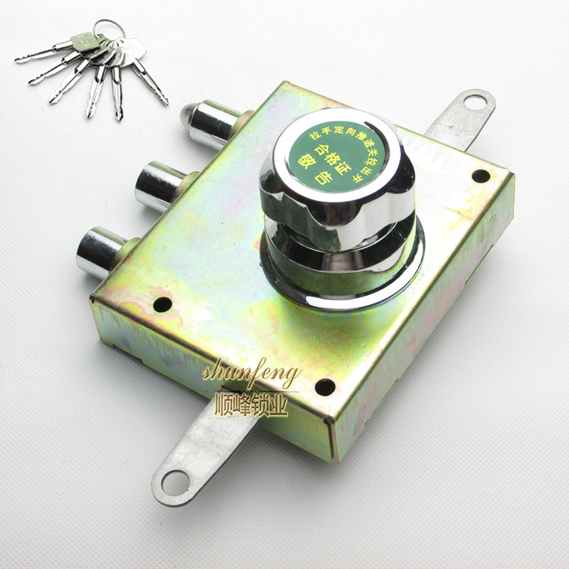 老式防盗门d自动门锁 旋钮锁航鹰华鹰十字自动碰锁更换叶片C级升