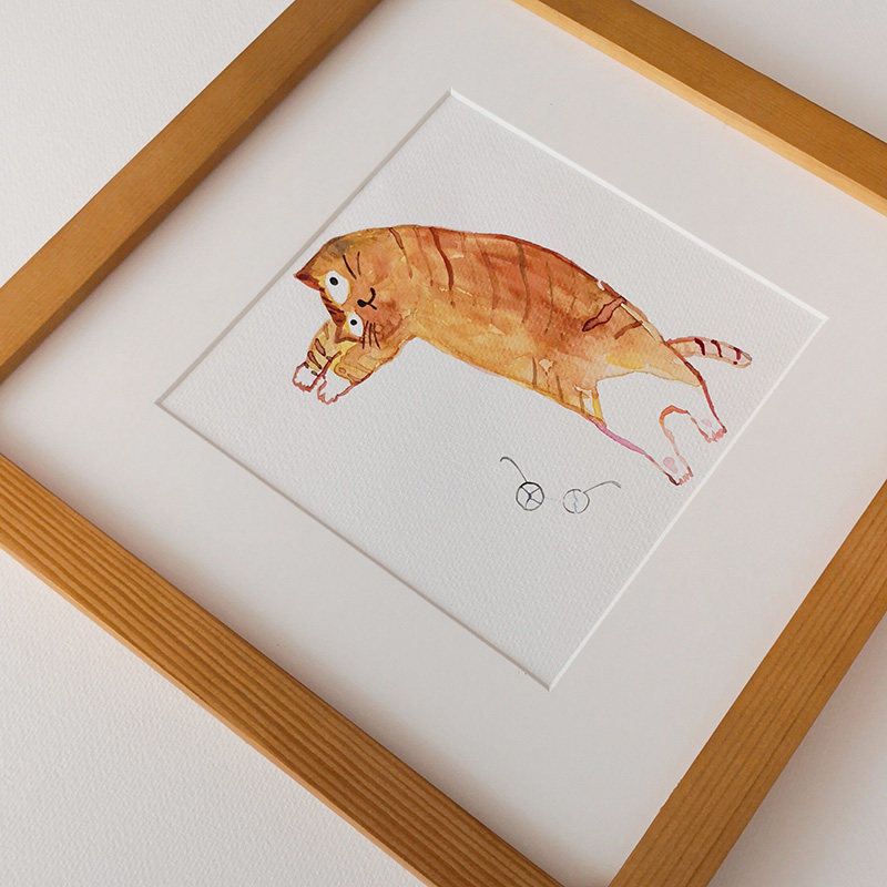 纯手绘风格餐厅猫咪装饰画小尺寸单幅日式餐桌墙画儿童房挂画,家居饰品,现代装饰画,淘宝优惠券,粉丝福利购,淘宝优惠卷