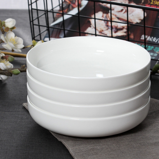 个套装 瓷深菜盘家用陶加创意汤盘碟子餐窝饭盘圆形焗饭盘盘骨瓷